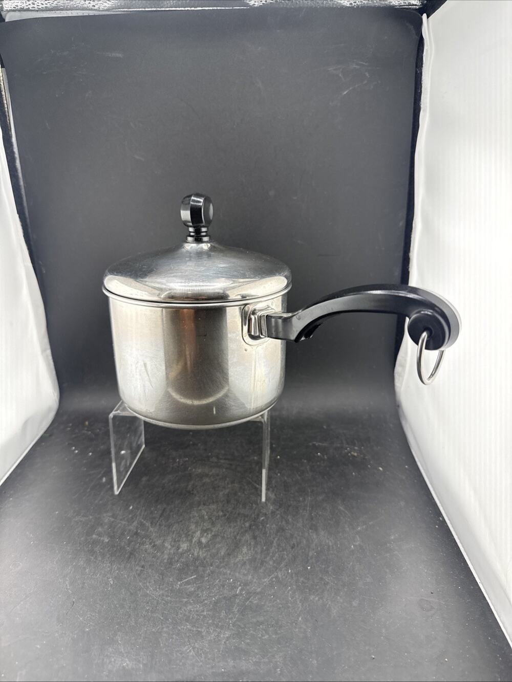 Vintage Farberware 1.5 Qt Saucepan Lid Aluminum Clad Stainless Steel Long Handle